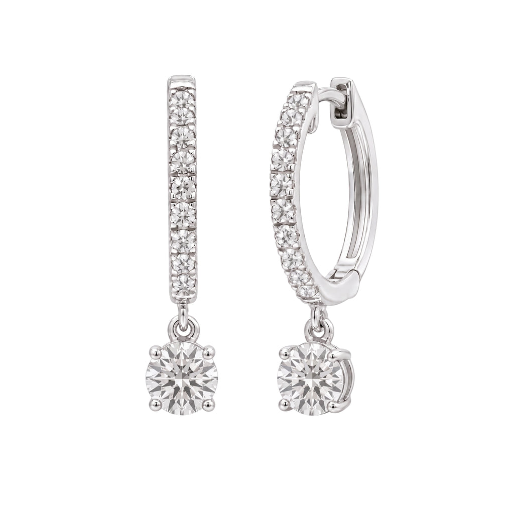 1-3 ctw Round Hoop Earrings