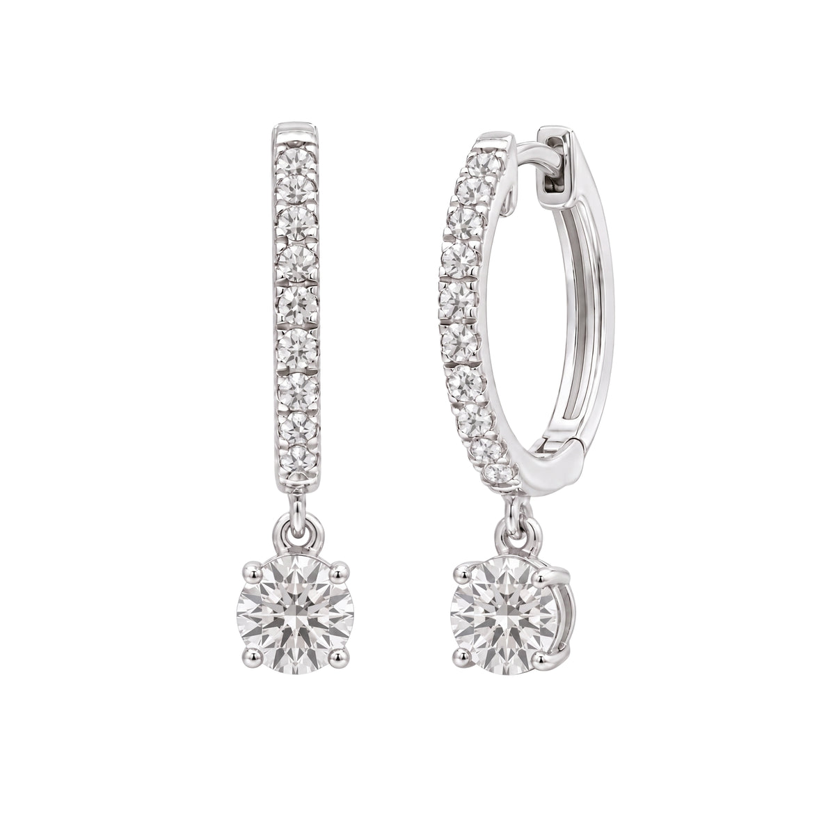 1-3 ctw Round Hoop Earrings