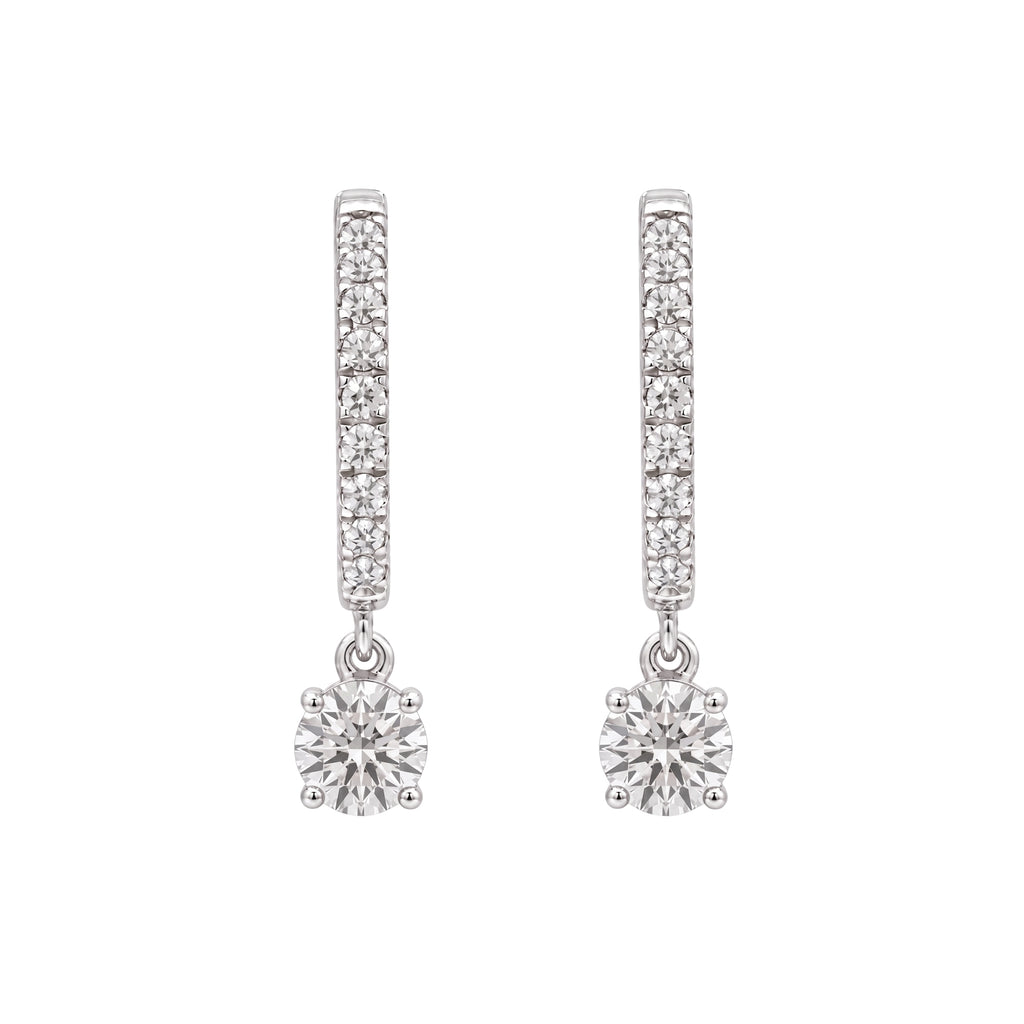 1-3 ctw Round Hoop Earrings