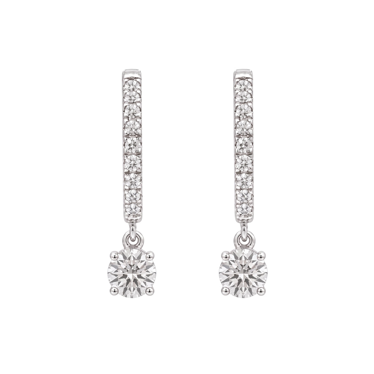 1-3 ctw Round Hoop Earrings