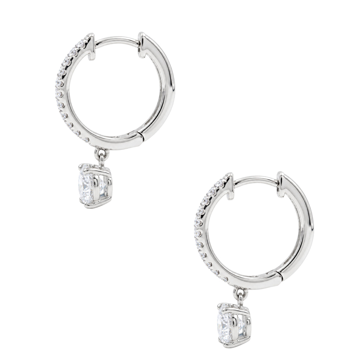 1-3 ctw Round Hoop Earrings