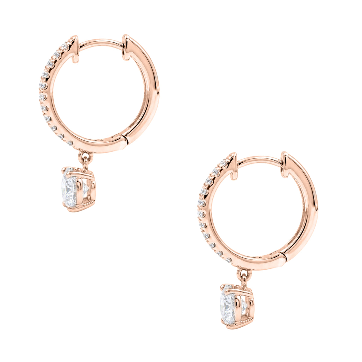 1-3 ctw Round Hoop Earrings