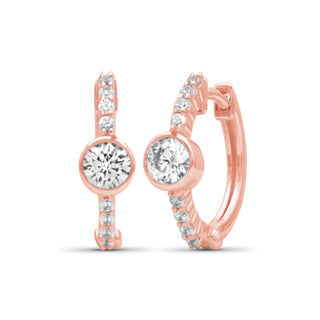 1/2 Carat T.W. Round-cut Lab Grown Diamond (F/VS) 14K Gold Huggie Hoop Earrings