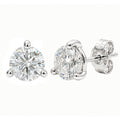 Diamonair  0.25 - 3.00 Carat T.W. Round-cut Lab Grown Diamond (F/VS+) 14K Gold Martini Stud Earrings with Double Notch Post & Pushback