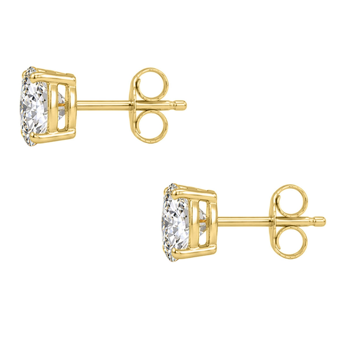 Diamonair 4 Prong Stud Earings Set - Lab Grown Diamond Sterling Silver Stud Earrings