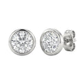 Diamonair Solitaire Bezel Earings Set - Lab Grown Diamond 14K Gold Solitaire Bezel Earrings