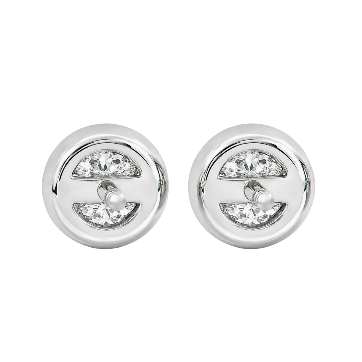 Diamonair Solitaire Bezel Earings Set - Lab Grown Diamond 14K Gold Solitaire Bezel Earrings