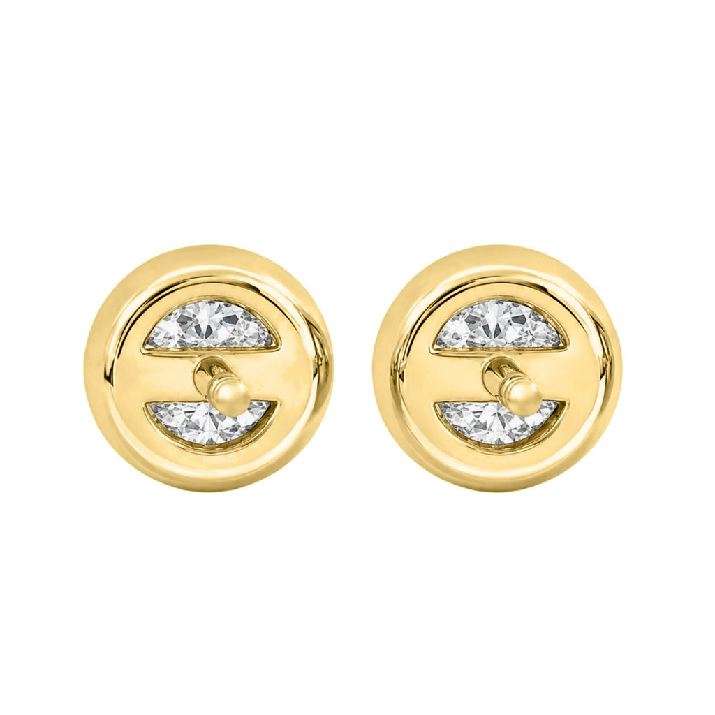 Diamonair Solitaire Bezel Earings Set - Lab Grown Diamond 14K Gold Solitaire Bezel Earrings