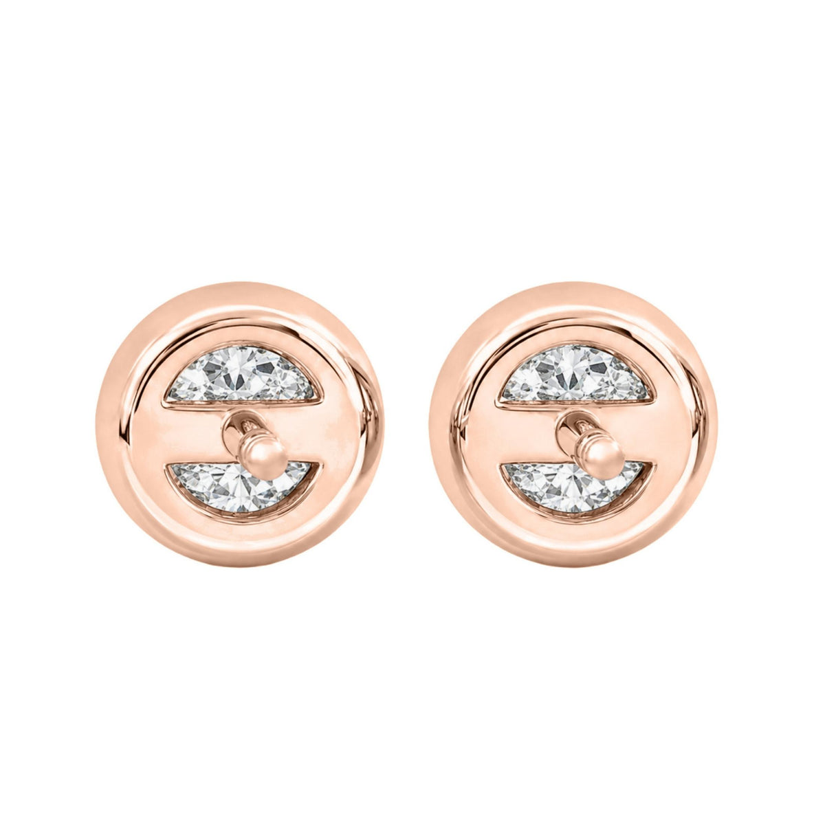 Diamonair Solitaire Bezel Earings Set - Lab Grown Diamond 14K Gold Solitaire Bezel Earrings