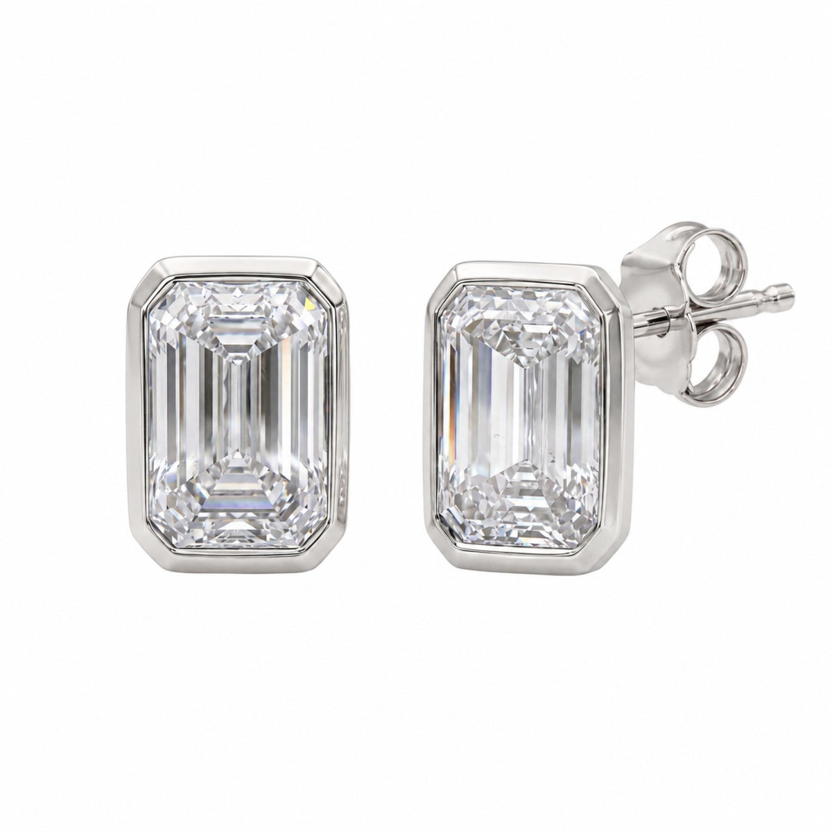 0.5-3 ctw Mixed Shape Bezel Stud Earrings