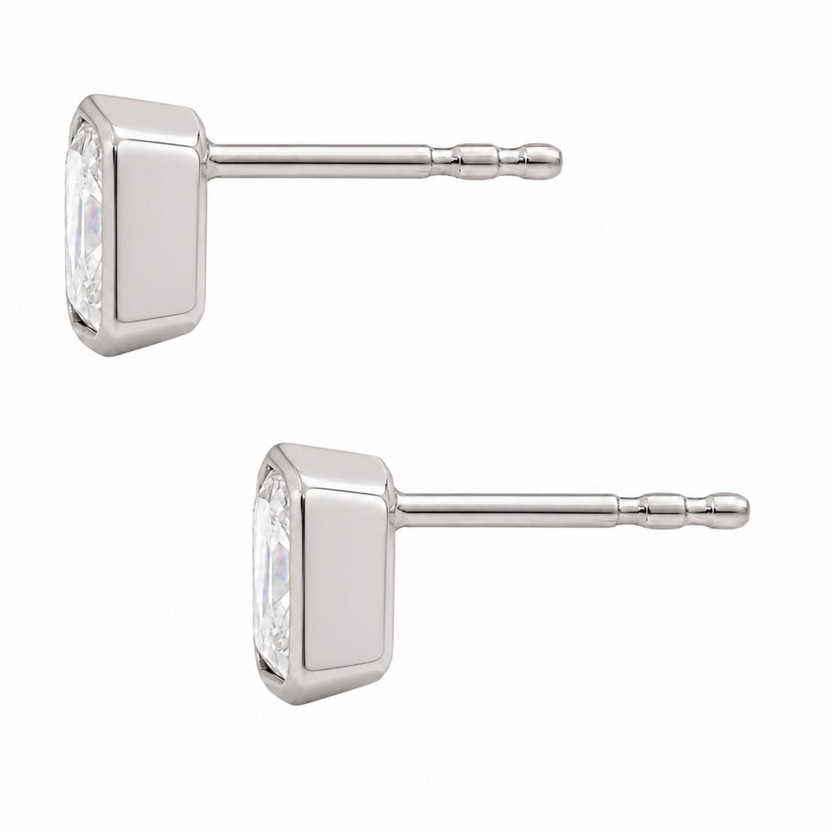 Diamonair Solitaire Bezel Earings Set - Lab Grown Diamond 14K Gold Solitaire Bezel Earrings