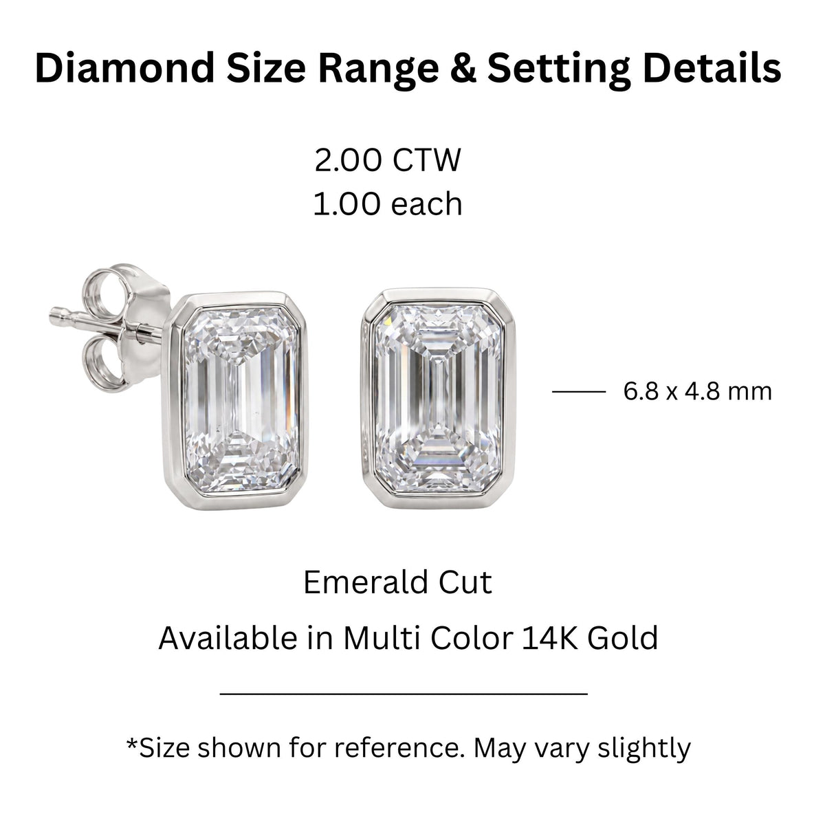 Diamonair Solitaire Bezel Earings Set - Lab Grown Diamond 14K Gold Solitaire Bezel Earrings