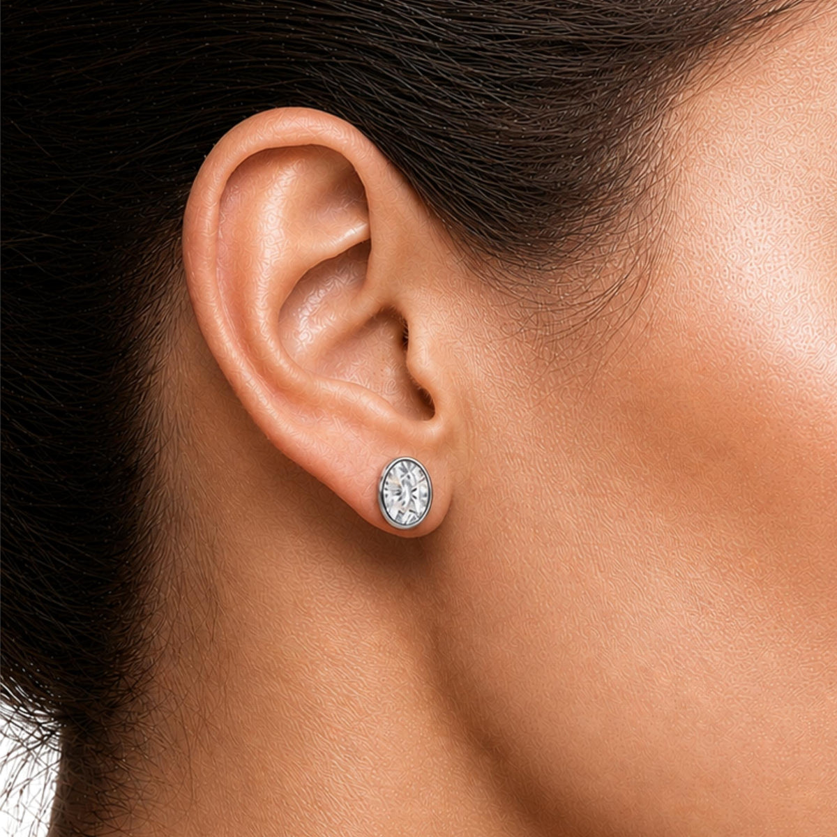 Diamonair Solitaire Bezel Earings Set - Lab Grown Diamond 14K Gold Solitaire Bezel Earrings
