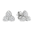 0.25 - 3.00 Carat T.W. Round-cut Lab Grown Diamond (F/VS+) 14K Gold 3 Stone Earrings with Double Notch Post & Pushback