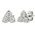 0.25 - 3.00 Carat T.W. Round-cut Lab Grown Diamond (F/VS+) 14K Gold 3 Stone Earrings with Double Notch Post & Pushback