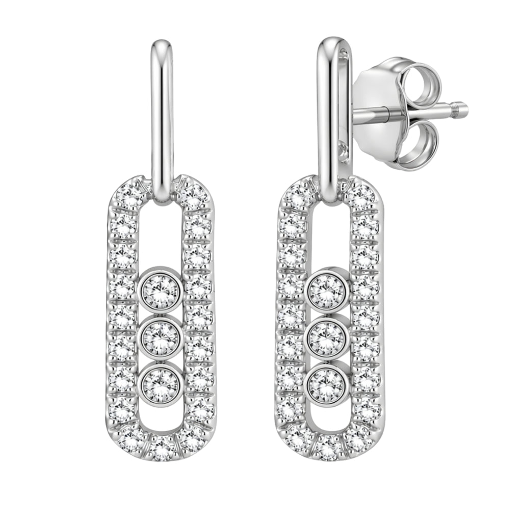 0.50 Carat T.W. Round-cut Lab Grown Diamond (F/VS+) 14K Gold Drop Earrings with Double Notch Post & Pushback