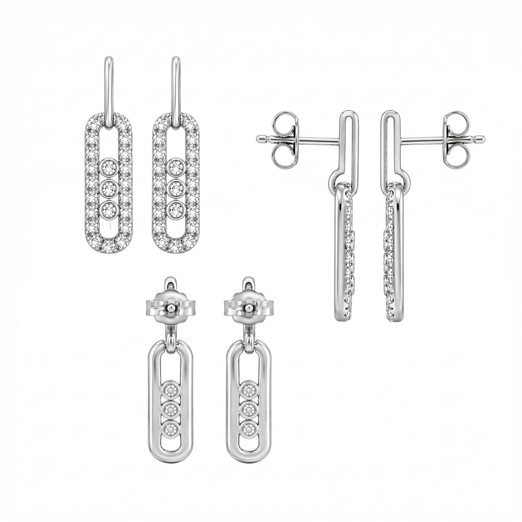 0.50 Carat T.W. Round-cut Lab Grown Diamond (F/VS+) 14K Gold Drop Earrings with Double Notch Post & Pushback