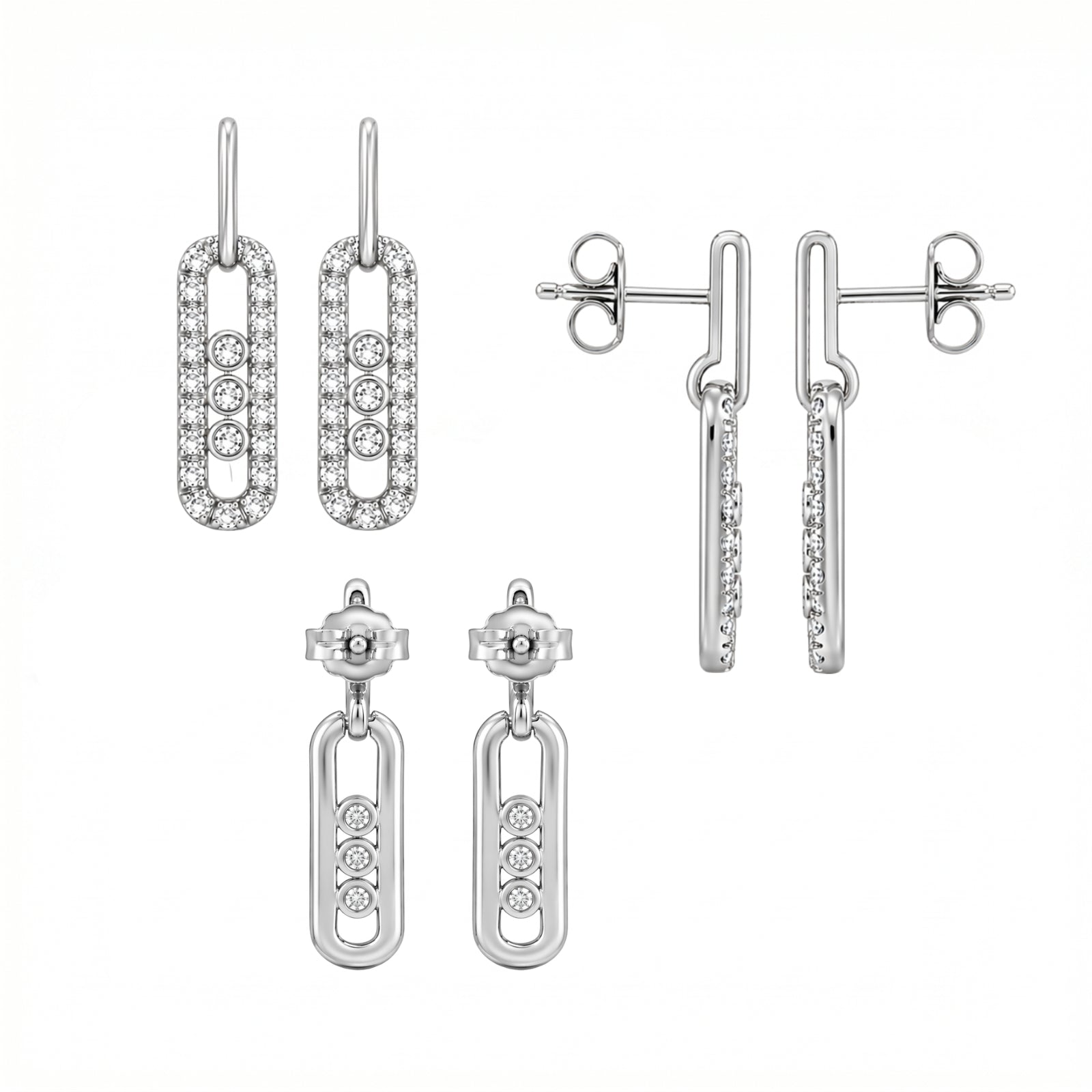 0.50 Carat T.W. Round-cut Lab Grown Diamond (F/VS+) 14K Gold Drop Earrings with Double Notch Post & Pushback