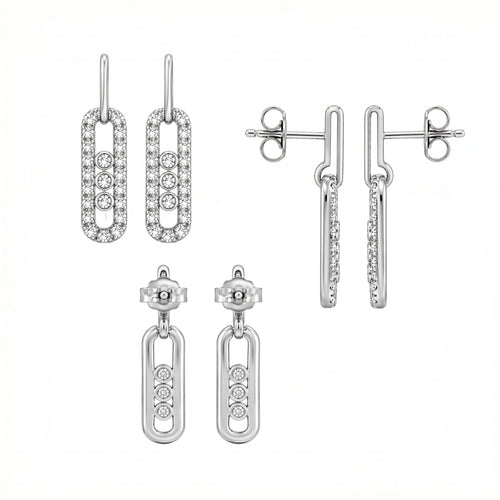 0.50 Carat T.W. Round-cut Lab Grown Diamond (F/VS+) 14K Gold Drop Earrings with Double Notch Post & Pushback