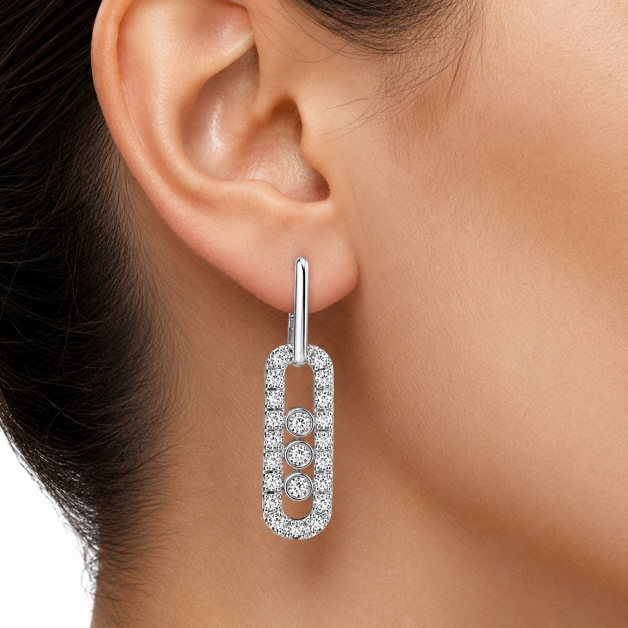 0.50 Carat T.W. Round-cut Lab Grown Diamond (F/VS+) 14K Gold Drop Earrings with Double Notch Post & Pushback