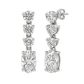 3.00 Carat T.W. Oval/Round-cut Lab Grown Diamond (F/VS+) 14K Gold Drop Earrings with Double Notch Post & Pushback