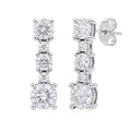 Diamonair Lab Grown Diamond (F/VS+) 1.00 carat Round cut Sterling Silver Drop Earrings - Sterling Silver | Gold over Silver