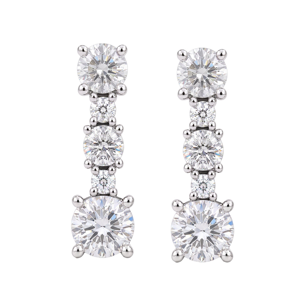 Diamonair Lab Grown Diamond (F/VS+) 1.00 carat Round cut Sterling Silver Drop Earrings - Sterling Silver | Gold over Silver