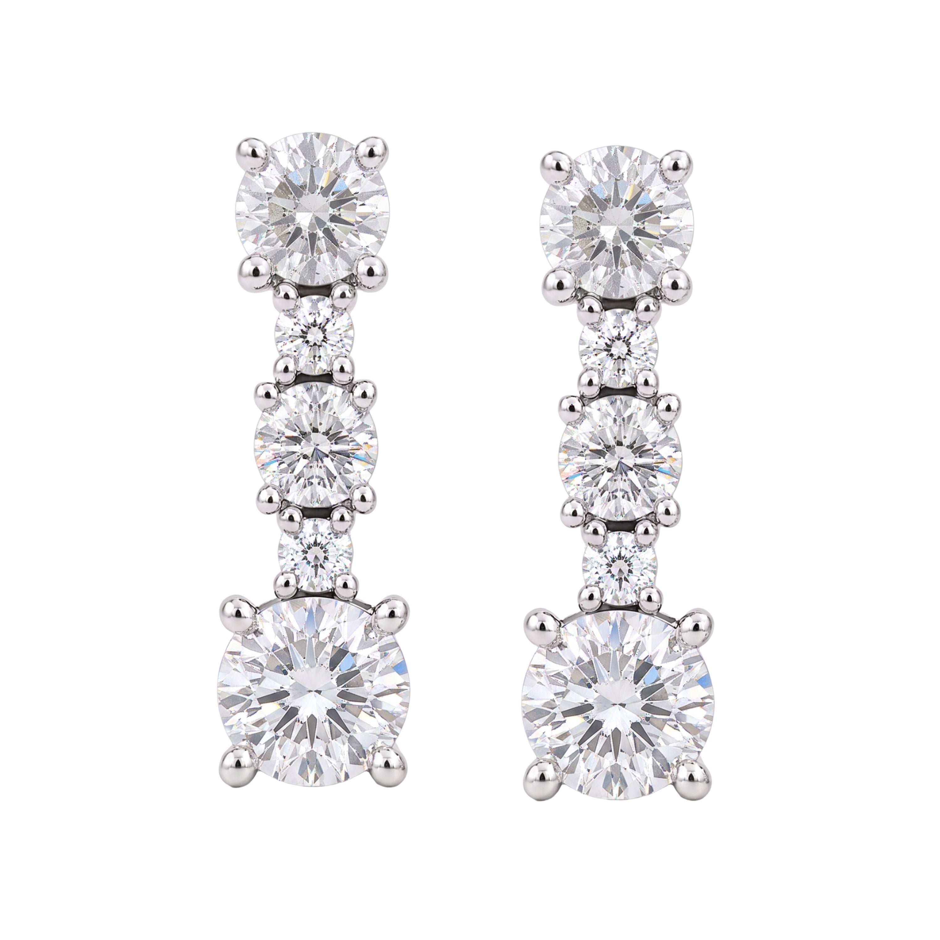 Diamonair Lab Grown Diamond (F/VS+) 1.00 carat Round cut Sterling Silver Drop Earrings - Sterling Silver | Gold over Silver