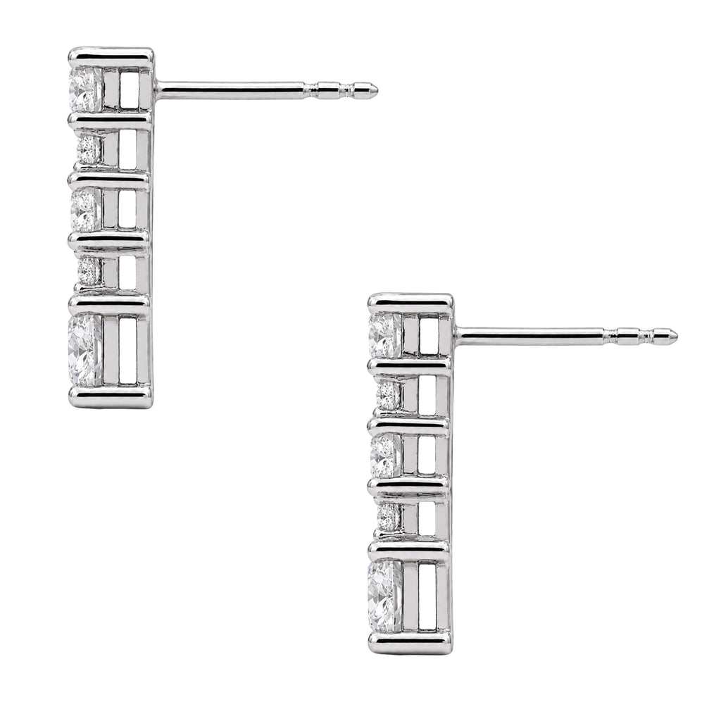 Diamonair Lab Grown Diamond (F/VS+) 1.00 carat Round cut Sterling Silver Drop Earrings - Sterling Silver | Gold over Silver