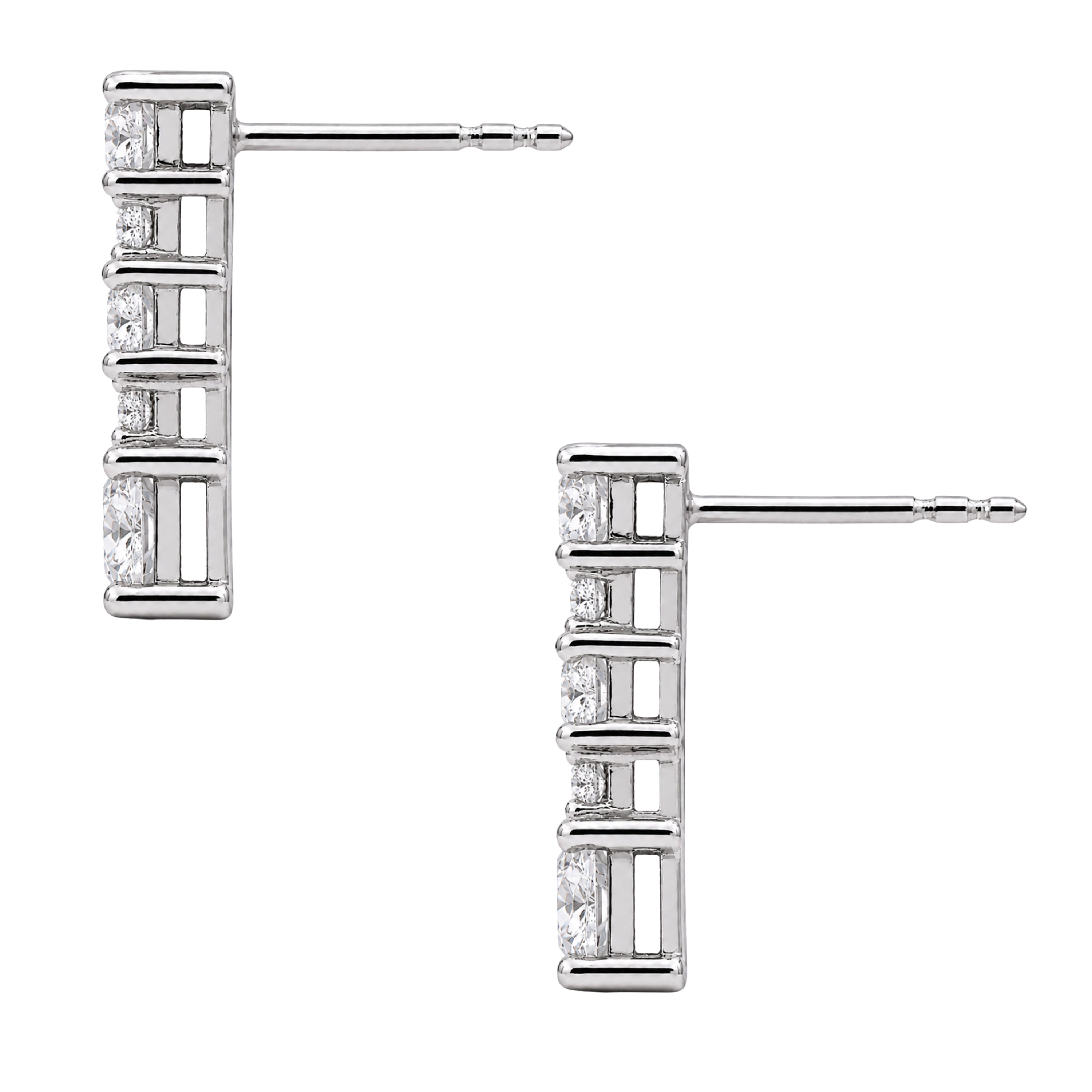 Diamonair Lab Grown Diamond (F/VS+) 1.00 carat Round cut Sterling Silver Drop Earrings - Sterling Silver | Gold over Silver