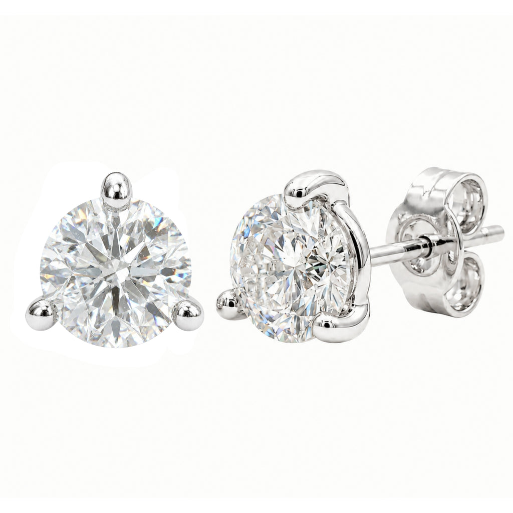 Diamonair Lab-Grown Diamond Earrings for Women | Sterling Silver | Emerald Cut | Prong, Push Back | F Color, VS+ Clarity | 1.00 Total Carat Weight | Anniversary, Wedding, Birthday Gift