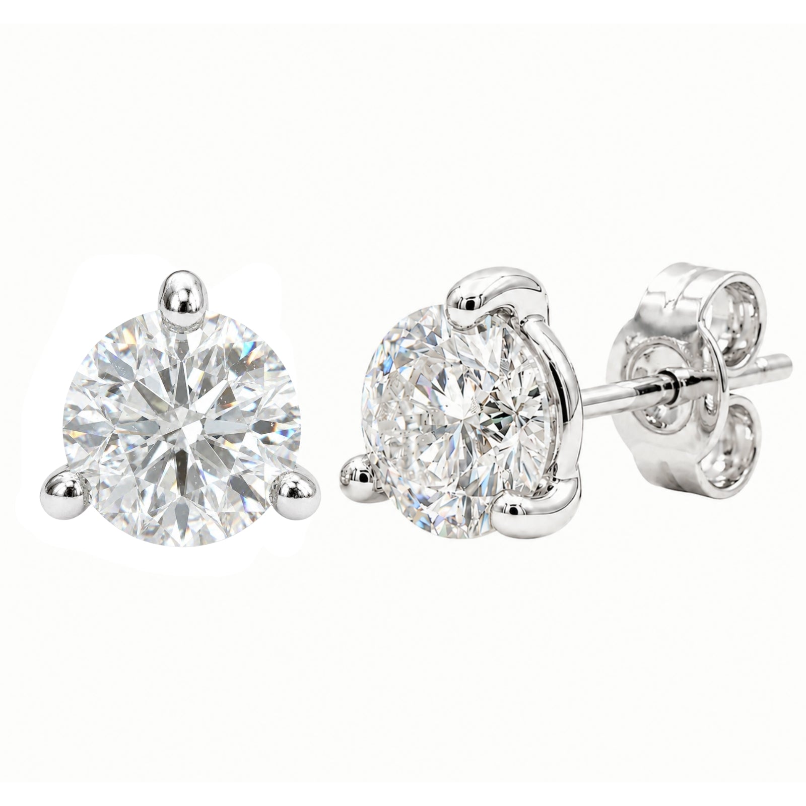 Diamonair Lab-Grown Diamond Earrings for Women | Sterling Silver | Emerald Cut | Prong, Push Back | F Color, VS+ Clarity | 1.00 Total Carat Weight | Anniversary, Wedding, Birthday Gift