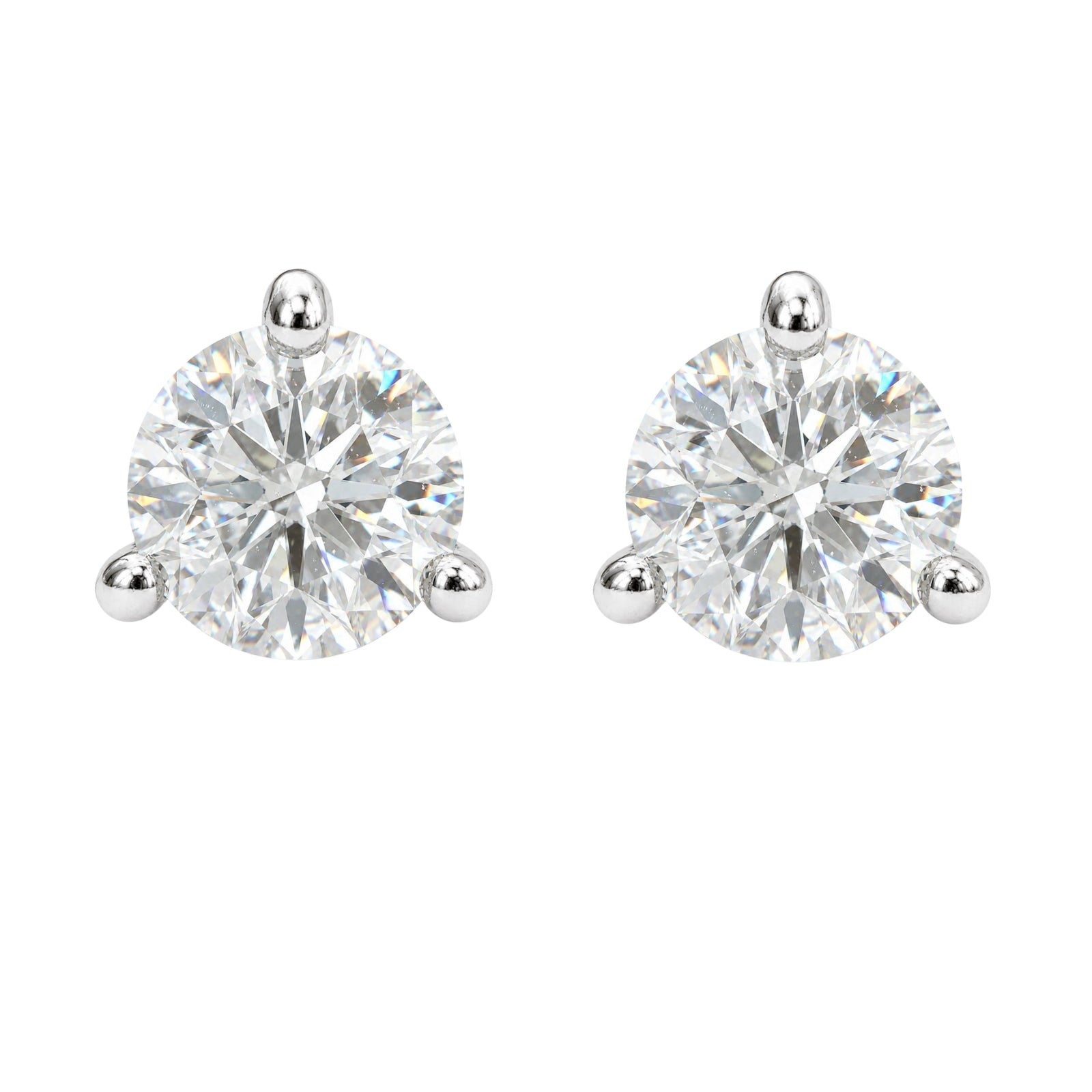 Diamonair Lab-Grown Diamond Earrings for Women | Sterling Silver | Emerald Cut | Prong, Push Back | F Color, VS+ Clarity | 1.00 Total Carat Weight | Anniversary, Wedding, Birthday Gift