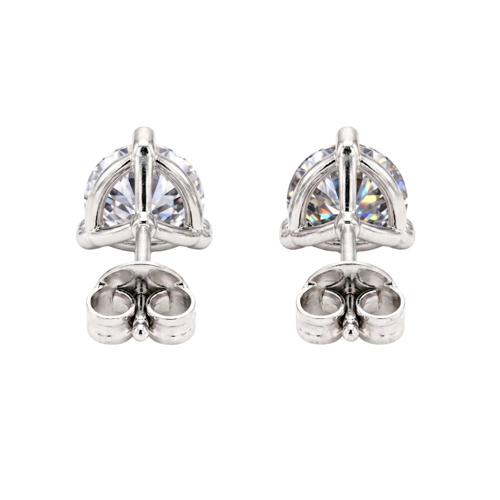 Diamonair Lab-Grown Diamond Earrings for Women | Sterling Silver | Emerald Cut | Prong, Push Back | F Color, VS+ Clarity | 1.00 Total Carat Weight | Anniversary, Wedding, Birthday Gift