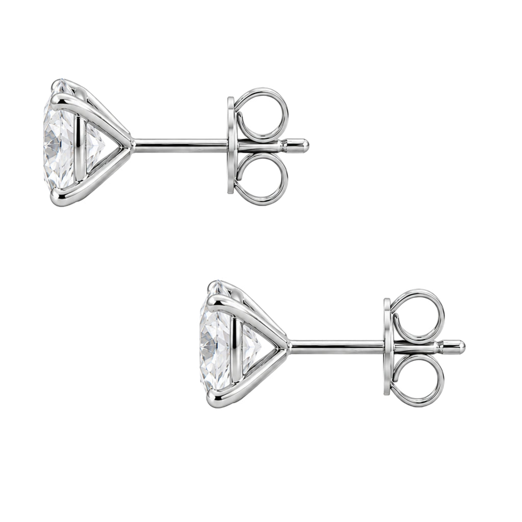 Diamonair Lab Grown Diamond (F/VS+) 5.00 carat Round cut Sterling Silver Stud Earrings - Sterling Silver | Gold over Silver