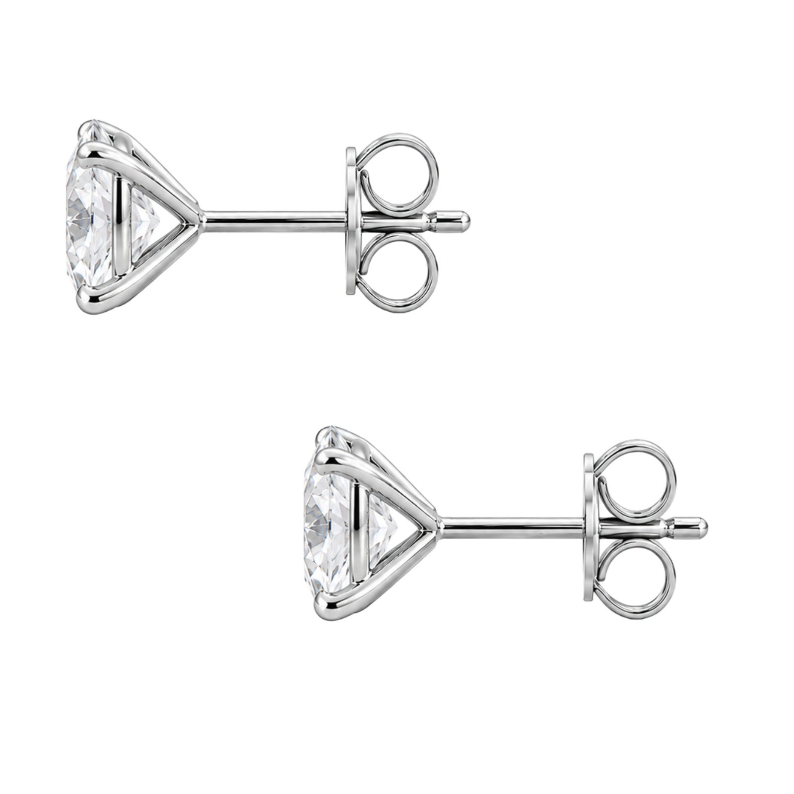 Diamonair Lab Grown Diamond (F/VS+) 5.00 carat Round cut Sterling Silver Stud Earrings - Sterling Silver | Gold over Silver