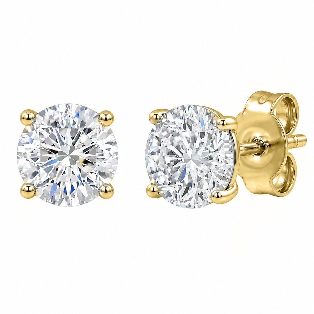 5 ctw Round Stud Earrings