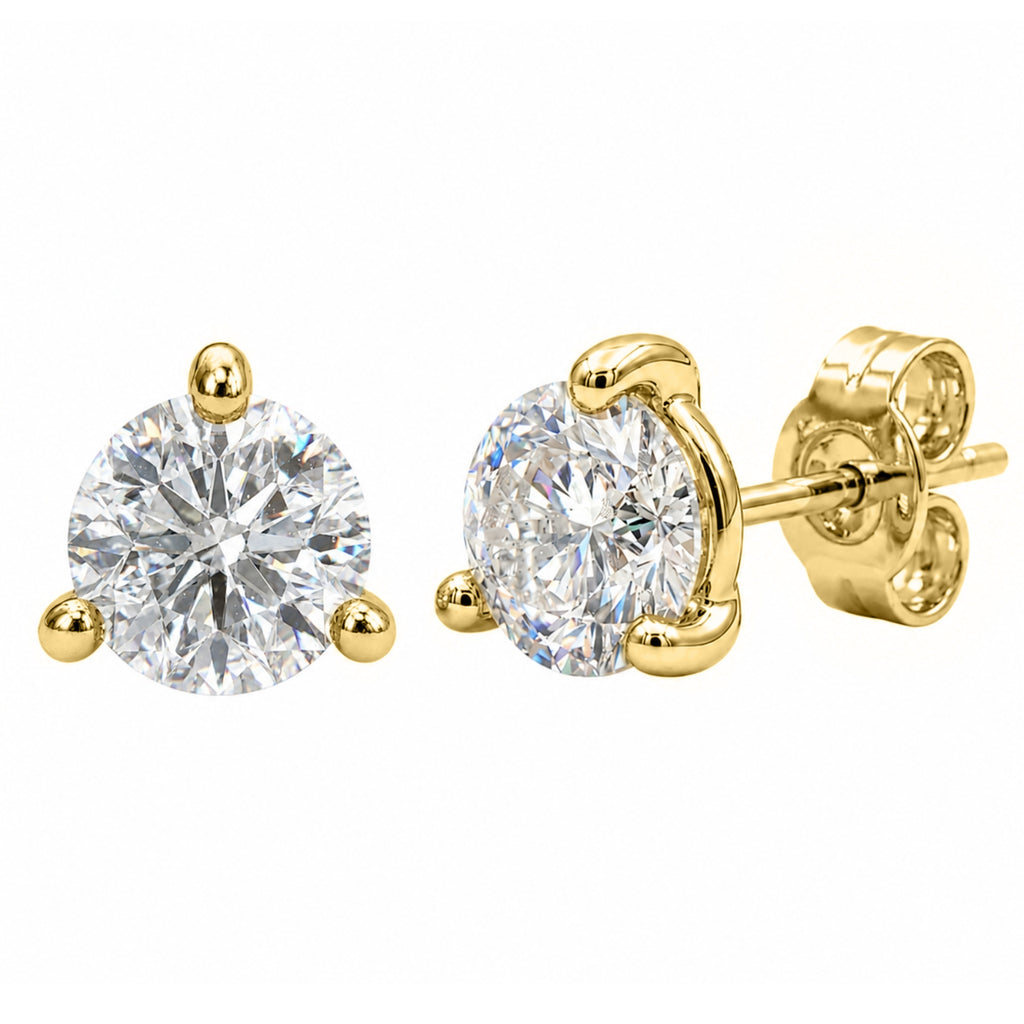 Diamonair Lab-Grown Diamond Earrings for Women | Gold over Silver | Emerald Cut | Prong, Push Back | F Color, VS+ Clarity | 2.00 Total Carat Weight | Anniversary, Wedding, Birthday Gift