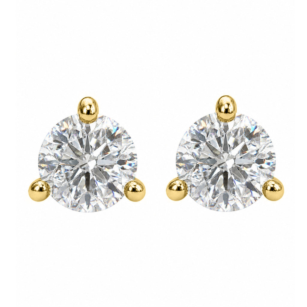 Diamonair Lab-Grown Diamond Earrings for Women | Gold over Silver | Emerald Cut | Prong, Push Back | F Color, VS+ Clarity | 2.00 Total Carat Weight | Anniversary, Wedding, Birthday Gift