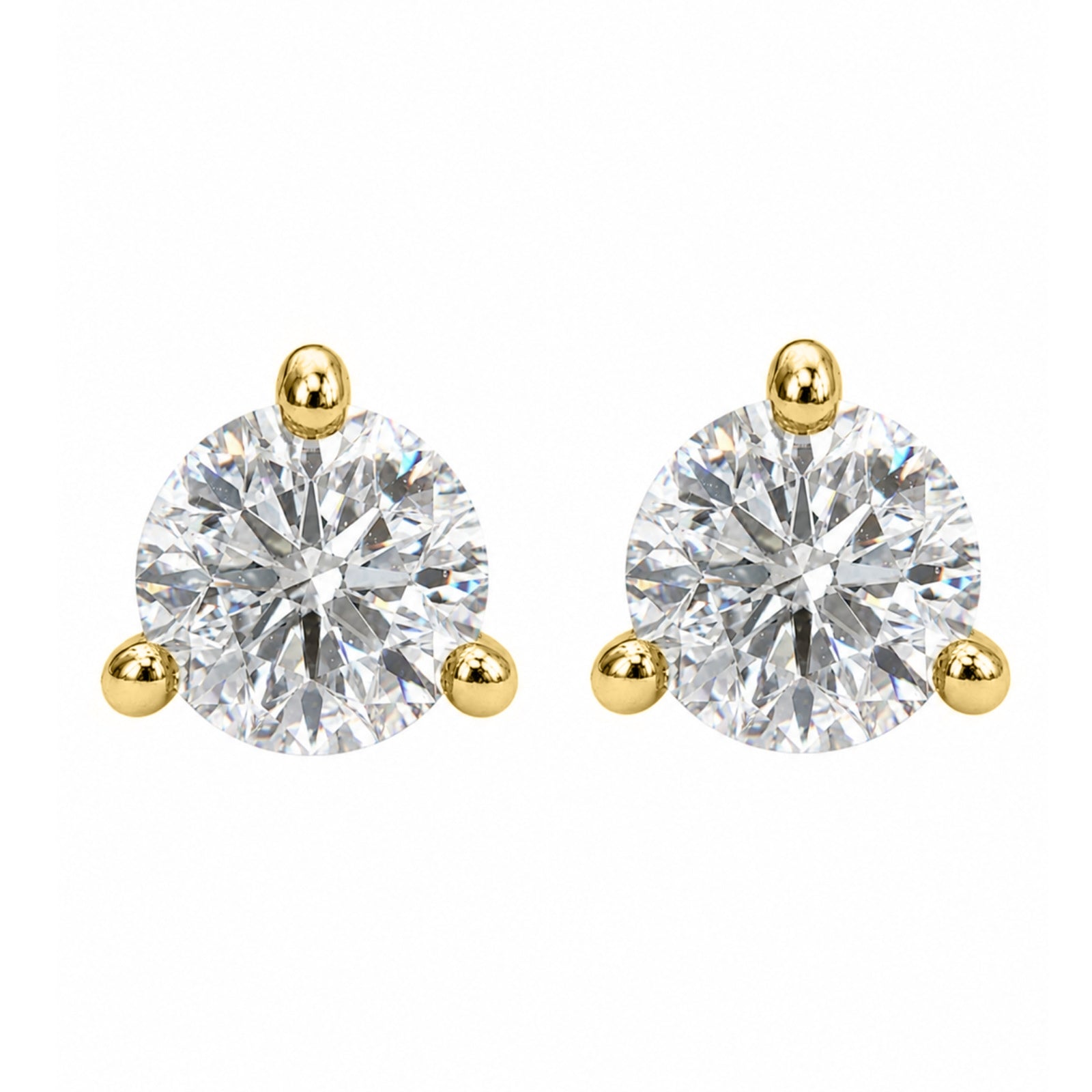 Diamonair Lab-Grown Diamond Earrings for Women | Gold over Silver | Emerald Cut | Prong, Push Back | F Color, VS+ Clarity | 2.00 Total Carat Weight | Anniversary, Wedding, Birthday Gift