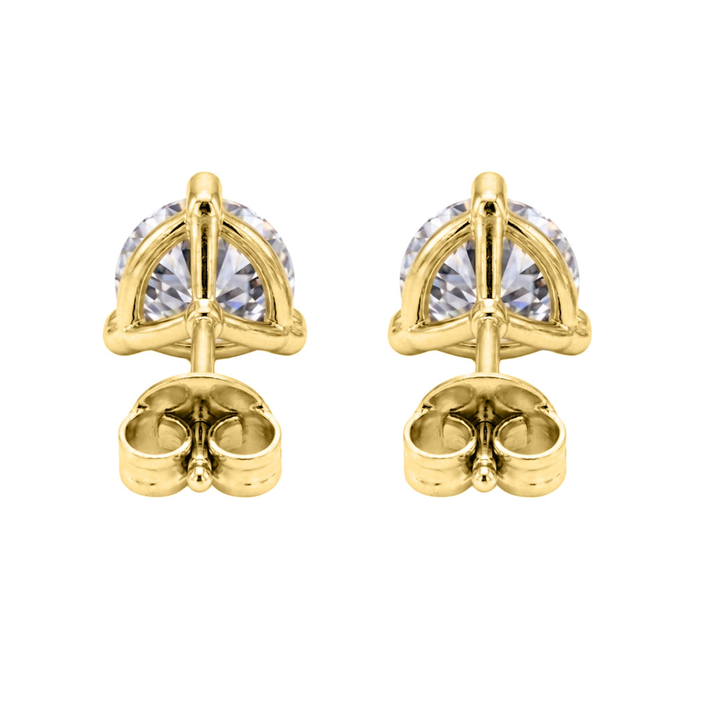 Diamonair Lab-Grown Diamond Earrings for Women | Gold over Silver | Emerald Cut | Prong, Push Back | F Color, VS+ Clarity | 2.00 Total Carat Weight | Anniversary, Wedding, Birthday Gift