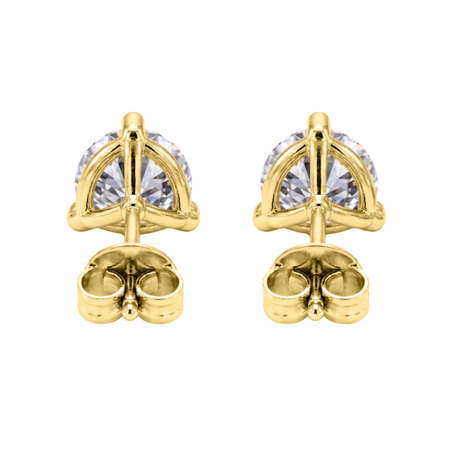 Diamonair Lab-Grown Diamond Earrings for Women | Gold over Silver | Emerald Cut | Prong, Push Back | F Color, VS+ Clarity | 2.00 Total Carat Weight | Anniversary, Wedding, Birthday Gift