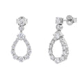 Diamonair Lab Grown Diamond (F/VS+) 2.00 carat Round cut Sterling Silver Dangle Earrings - Sterling Silver | Gold over Silver