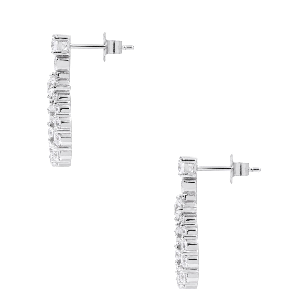 Diamonair Lab Grown Diamond (F/VS+) 2.00 carat Round cut Sterling Silver Dangle Earrings - Sterling Silver | Gold over Silver