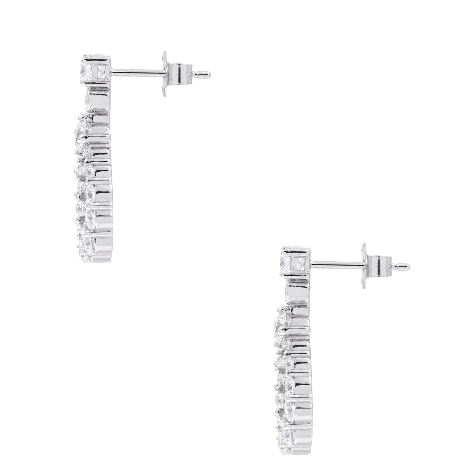 Diamonair Lab Grown Diamond (F/VS+) 2.00 carat Round cut Sterling Silver Dangle Earrings - Sterling Silver | Gold over Silver