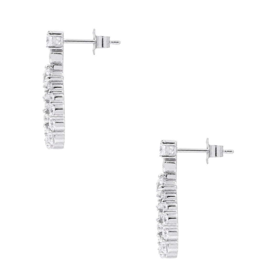 Diamonair Lab Grown Diamond (F/VS+) 2.00 carat Round cut Sterling Silver Dangle Earrings - Sterling Silver | Gold over Silver