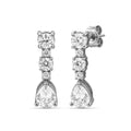 Diamonair Lab Grown Diamond (F/VS+) 1.00 carat Round cut Sterling Silver Drop Earrings - Sterling Silver