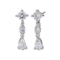 Diamonair Lab Grown Diamond (F/VS+) 1.00 carat Round cut Sterling Silver Drop Earrings - Sterling Silver