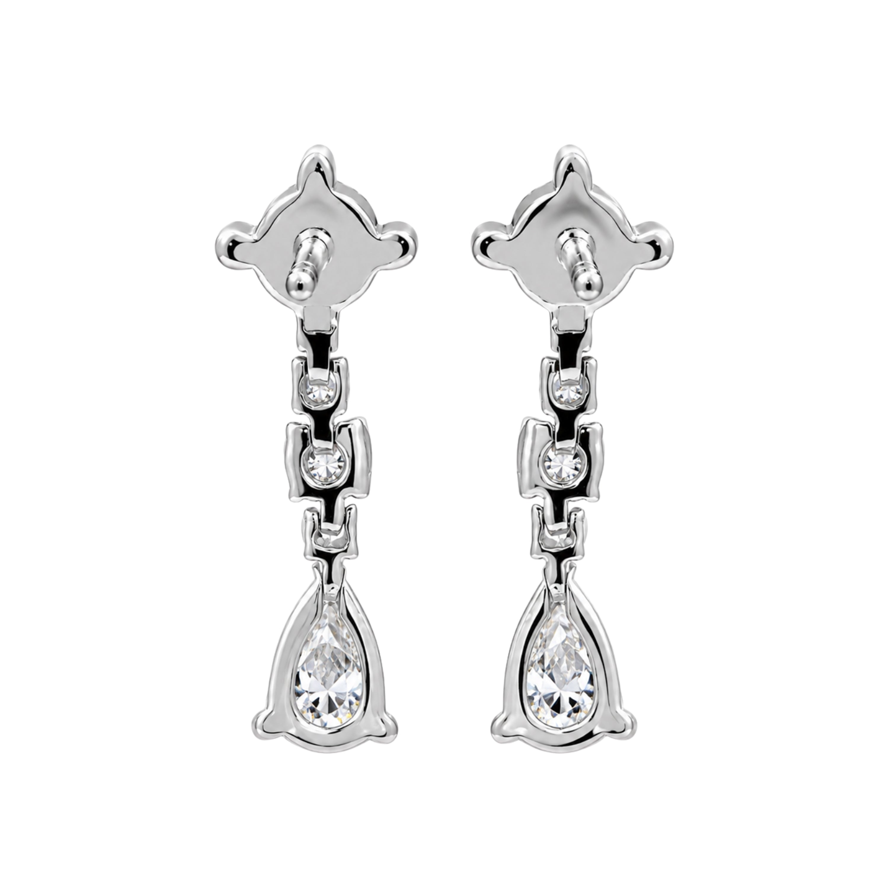 Diamonair Lab Grown Diamond (F/VS+) 1.00 carat Round cut Sterling Silver Drop Earrings - Sterling Silver