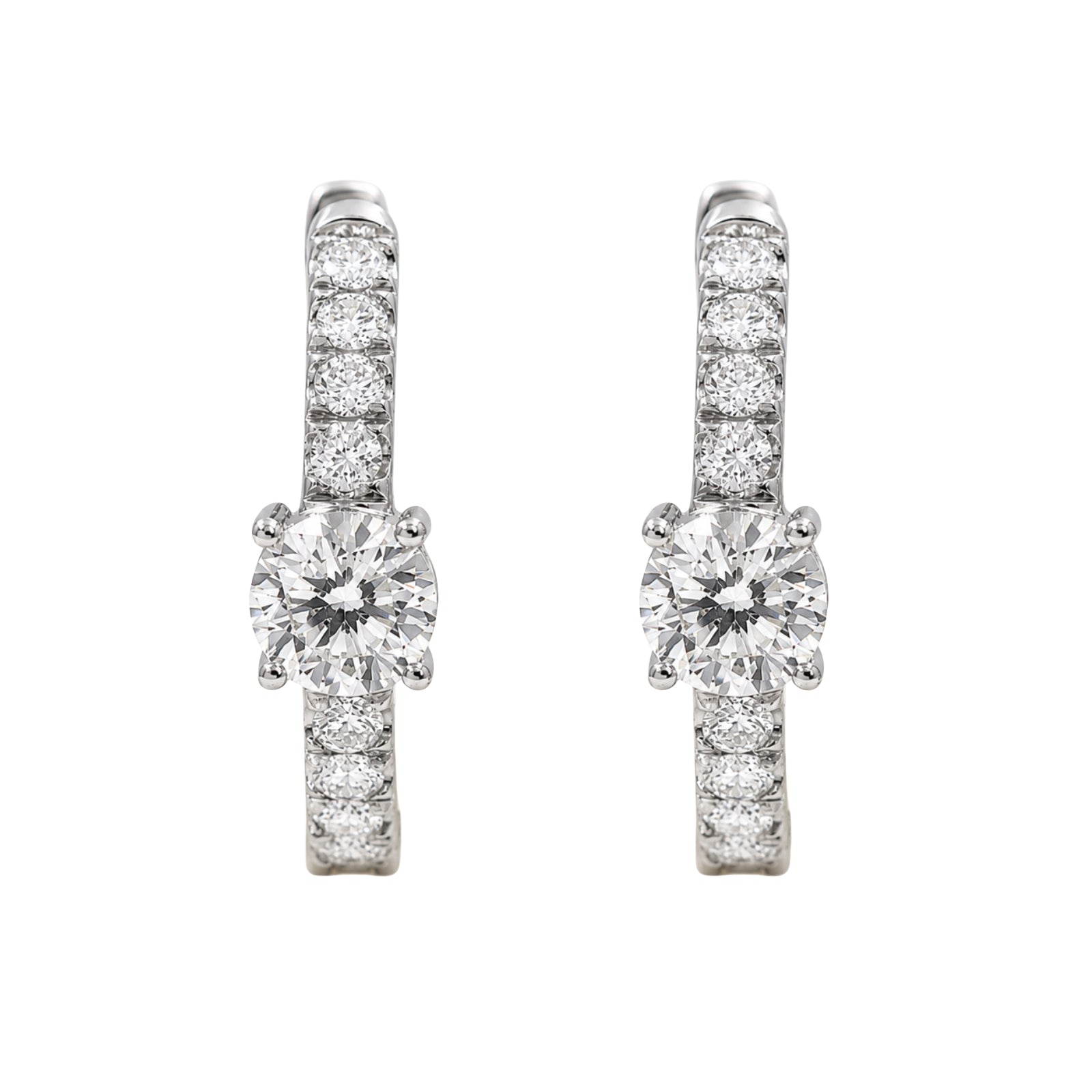 Diamonair Lab-Grown Diamond Earrings for Women | Sterling Silver | Round Cut | Prong, Post Back | F Color, VS+ Clarity | 3.00 Total Carat Weight | Anniversary, Wedding, Birthday Gift